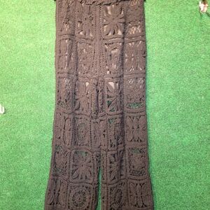 782 ZA Elegant Black Crochet Pants